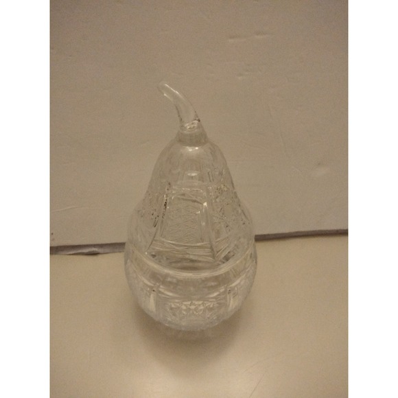 Other - Vintage Julia Crystal Poland Lead Crystal Pear Preserve Candy Jar 8"